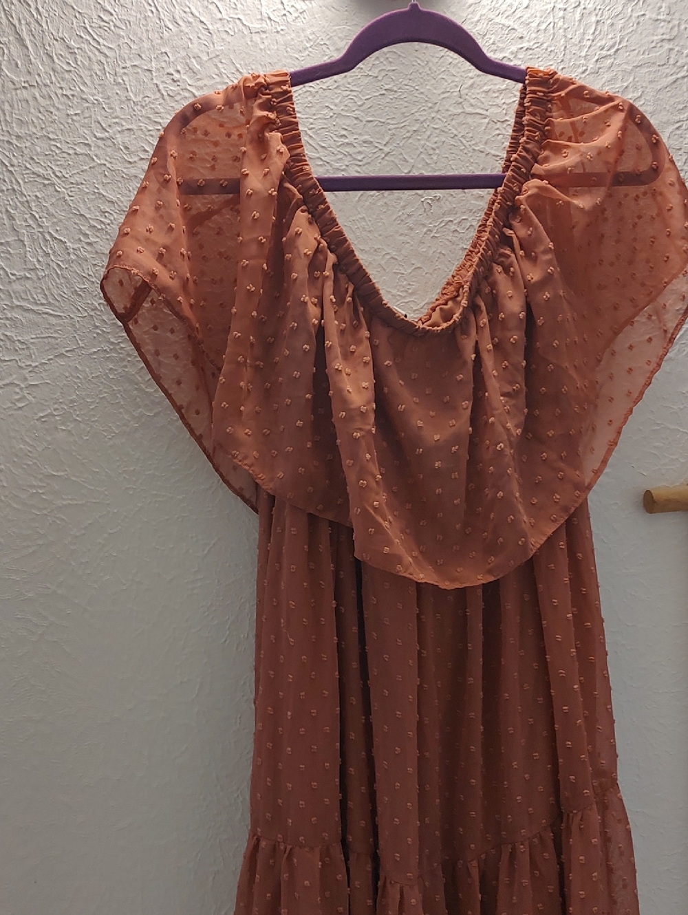 Rust Swiss Dot Tiered Maxi Dress - Baltic Born - Picture 2 of 4
